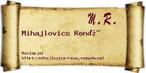 Mihajlovics René névjegykártya