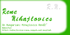 rene mihajlovics business card